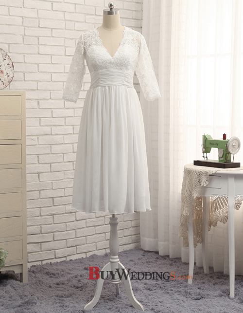 Chiffon Wedding Dresses with Sleeves