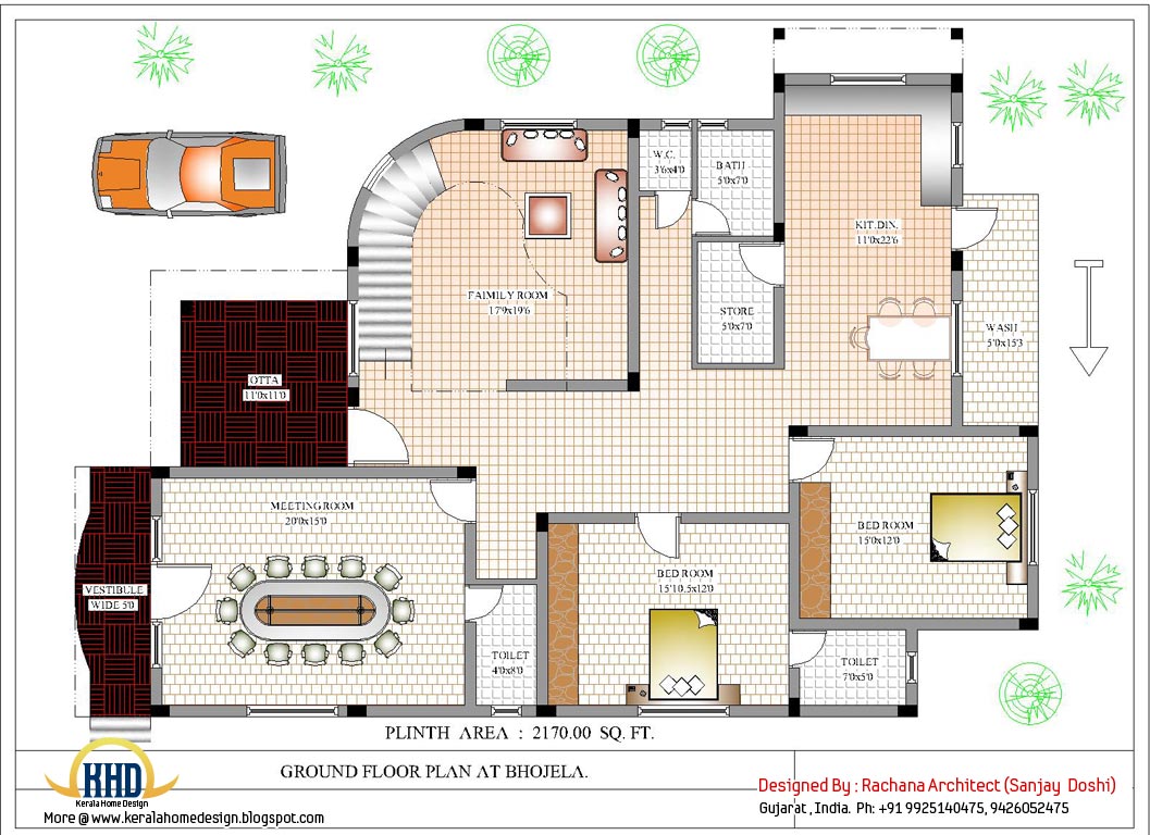 Luxury Indian home design with house plan - 4200 Sq.Ft.