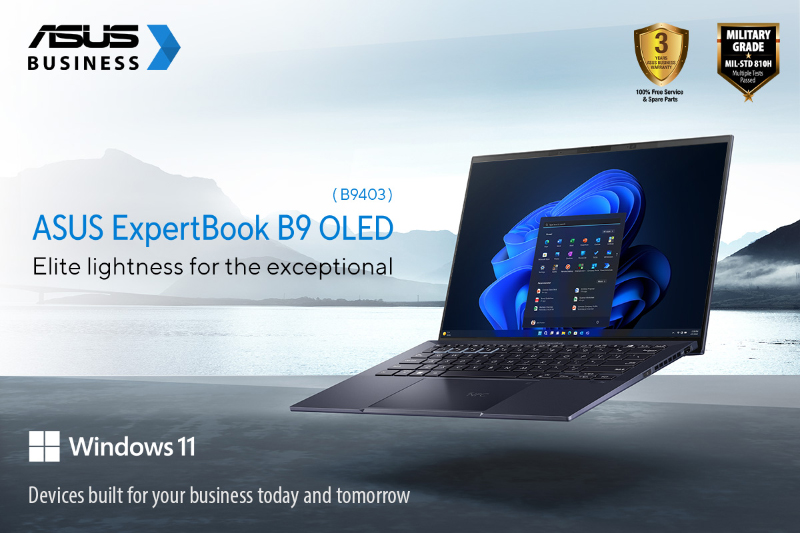 ASUS ExpertBook B9 OLED now in PH: 14-inch 2.8K OLED, 13th gen Core i7 vPro, and 1TB, priced at PHP 113,649