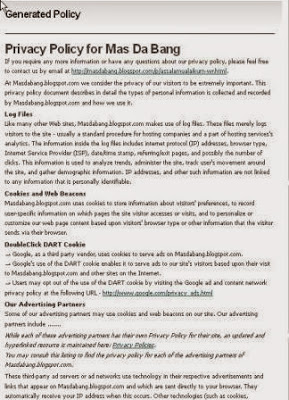 Cara Membuat dan Pasang Privacy Policy di Blog