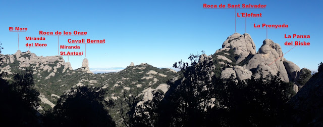 Muntanyes de Montserrat, des del Camí Nou de Sant Joan a Sant Jeroni