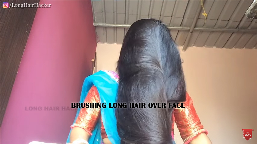 Long Hair Brushing Over Face Indian Model Sonali