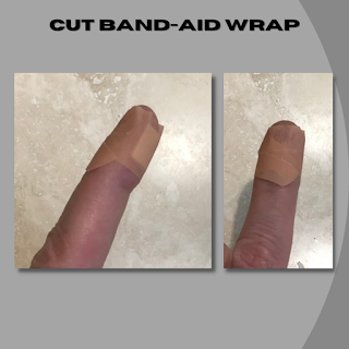 Cut band-aid finger wrap