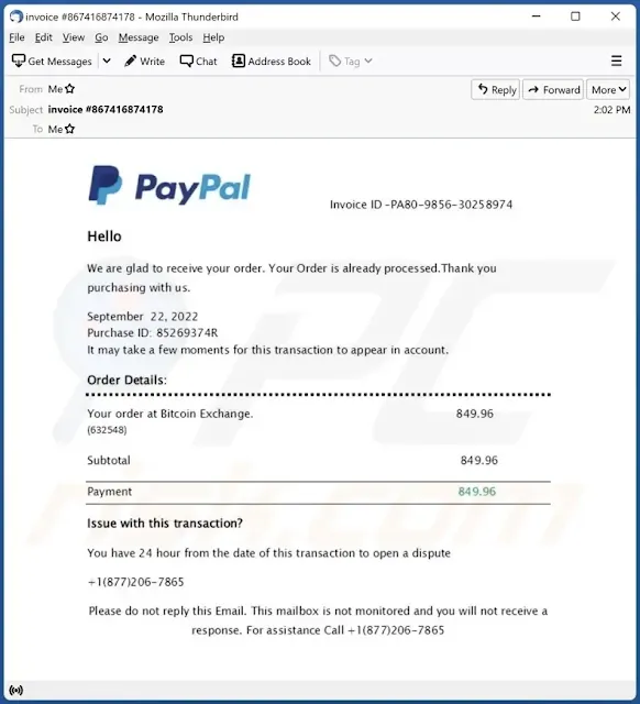 Paypal Bitcoin Scam Email: Be Careful