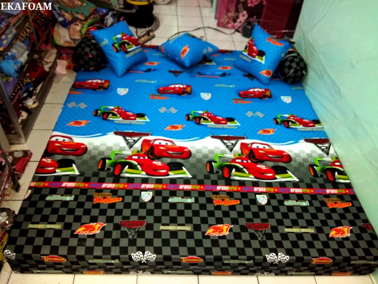 SOFA BED INOAC 2016 Motif THE CAR Biru Agen Kasur Busa Inoac Tangerang