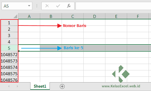 Pengertian Row (Baris) di Excel