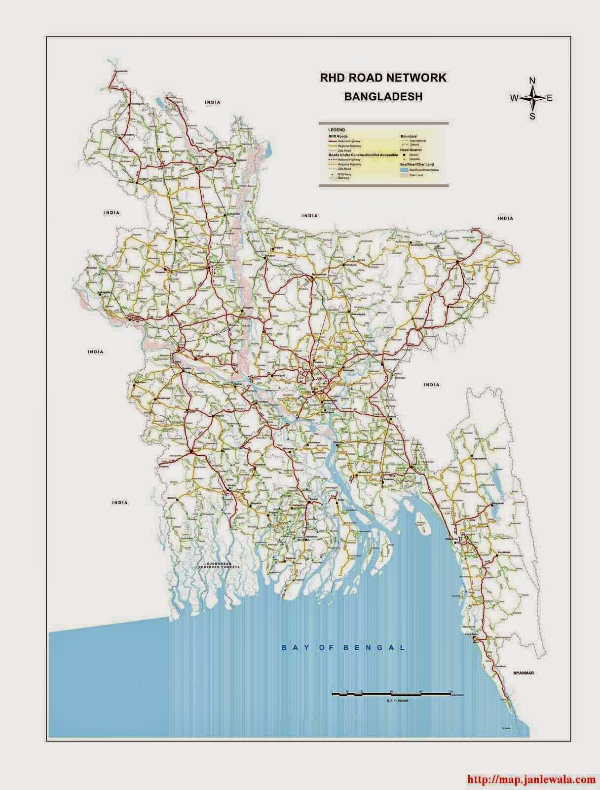 RHD Road Network Map of Bangladesh