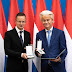 Szijjártó átadta az állami kitüntetést Geert Wilders holland bevándorlásellenes politikusnak