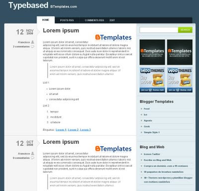 Typebased Blogger Template