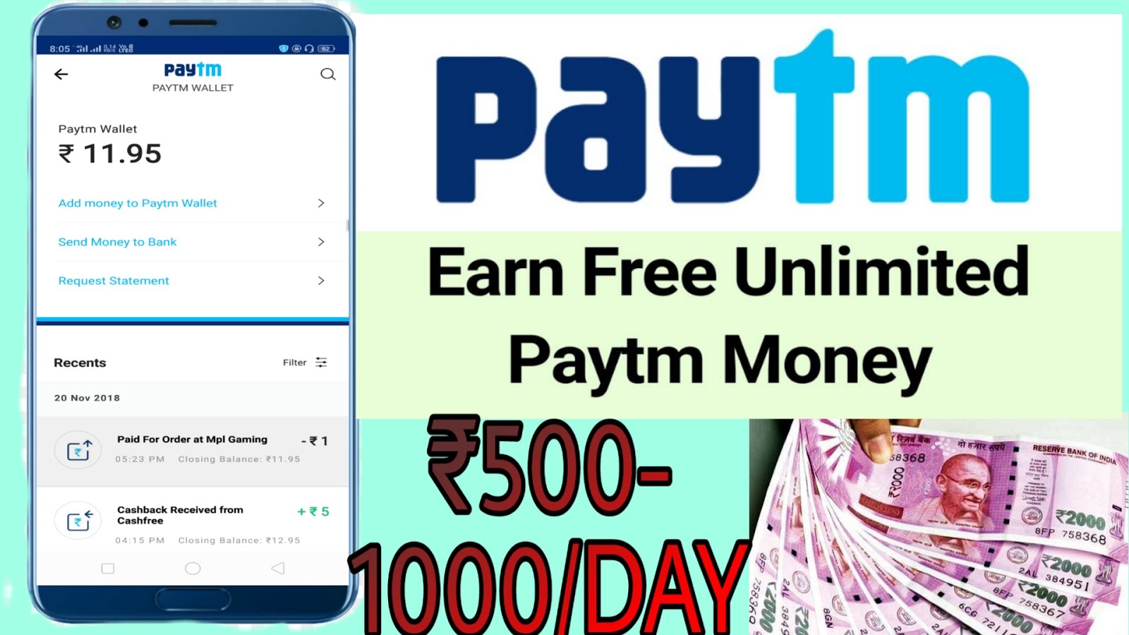 How to earn free PayTm Cash in mobile - Top 5 apps 2019 ...