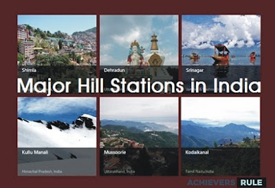 Major Hills stations in India for SSC Railway and Banking Exams