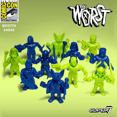 San Diego Comic-Con 2017 Exclusive Blue and Green Editions The Worst M.U.S.C.L.E. Rubber Mini Figures by Super7