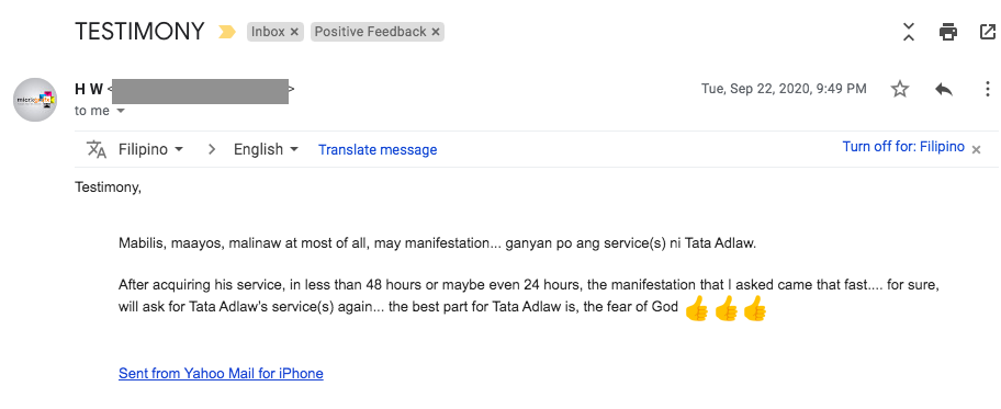 money, spell, ritual, babaylan, tata, adlaw. testimonials, feedback, reviews, philippines