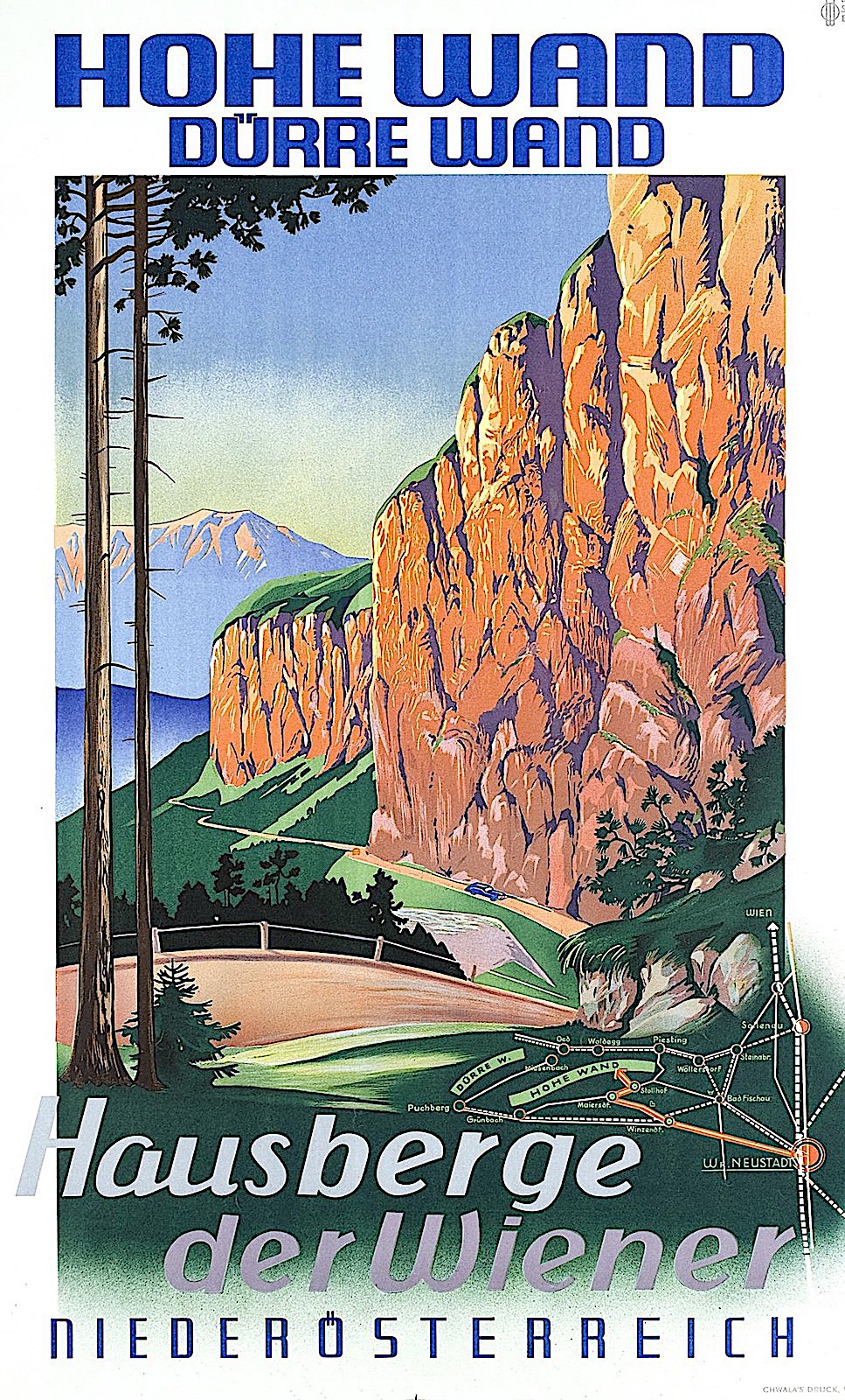 a 1935 poster, Local mountains of the Viennese Niederosterreich