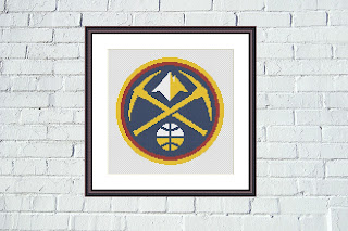 Denver Nuggets logo cross stitch pattern - Tango Stitch