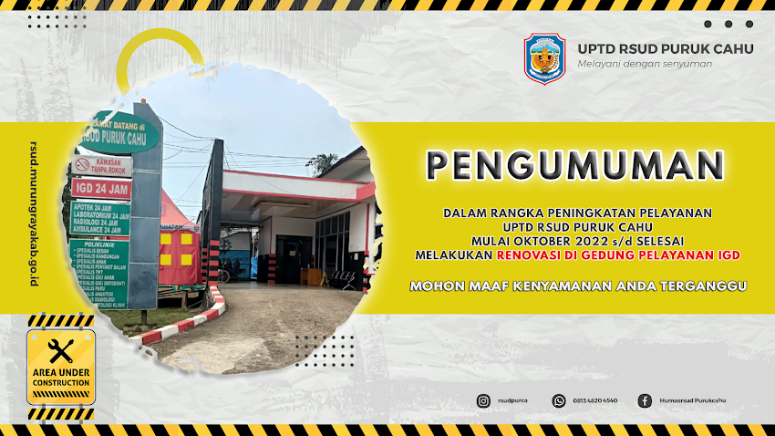 Pengumuman Pelaksanaan Renovasi Ruang IGD dan Ruang Laboratorium UPTD RSUD Puruk Cahu