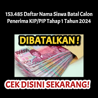 153.485 Daftar Nama Siswa Dibatalkan Calon Penerima KIP/PIP Tahap 1 Tahun 2024: Segera Cek Selengkapnya!