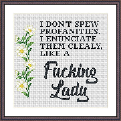 I don't spew profanities cross stitch - Tango Stitch