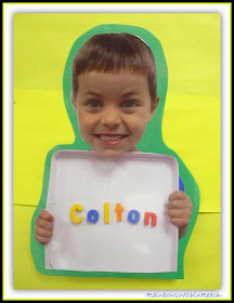 Magnetic Letters Spell Child's Name in Photograph 