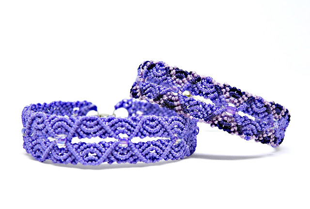 Ripples in Micro macrame bracelet, an original design by Sherri Stokey.