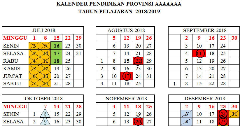 Kalender Pendidikan Dilengkapi Hari  Efektif  2019 2019  