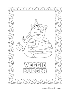 Veggie burger for cute unicorn