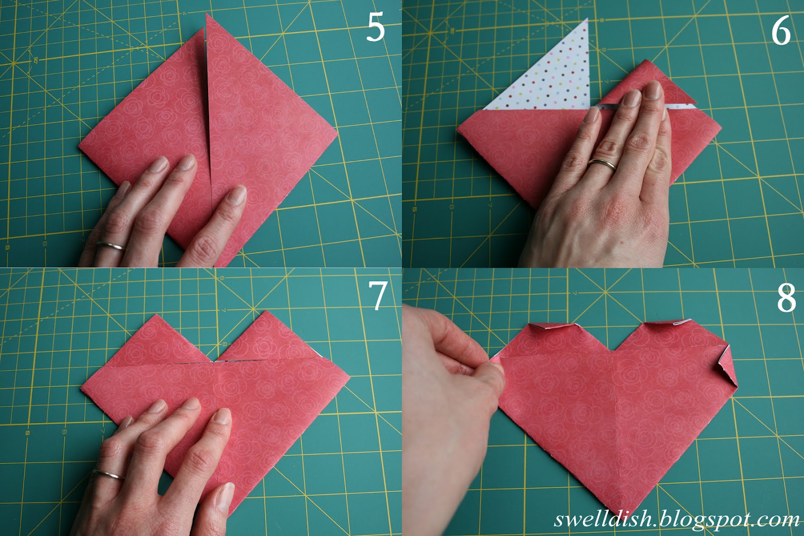 The Swell Dish: Valentine Paper Heart Gift Card/Note Holders