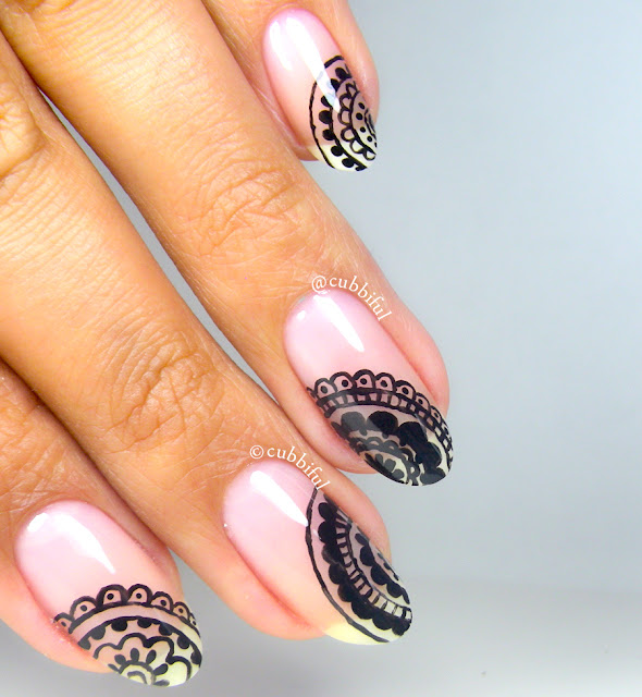 Freehand Negative Space Mandala Nails