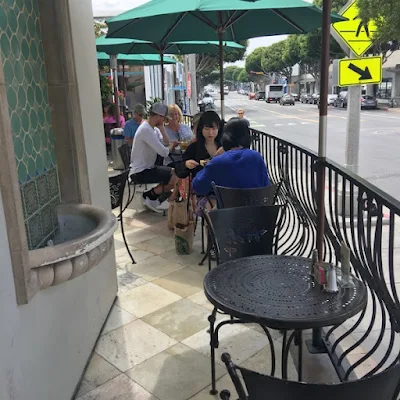 patio seating at Urth Caffe in Santa Monica, California