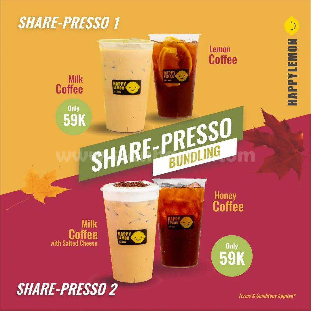 Promo Happy Lemon Share-Presso Bundling Cuma Rp. 59Rb