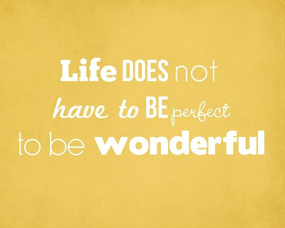 Life does not have to be perfect to be wonderful. 