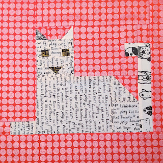 patchwork cat block quilting