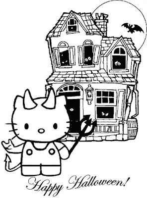 Hello Kitty Halloween Coloring Pages 4