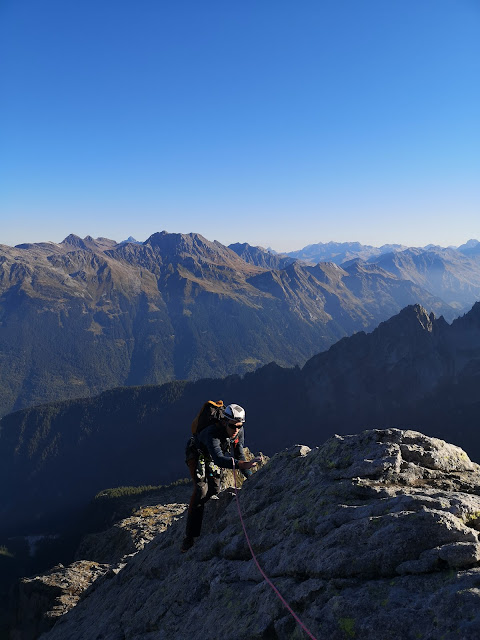 Crazy_Alpinist wspinanie na Piz Badile - Nordkante Filar Północny