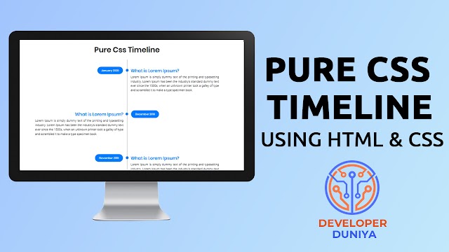 Pure Html & Css Vertical Timeline Design