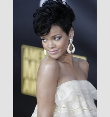 Rihanna Short African American Hairstyle 2009