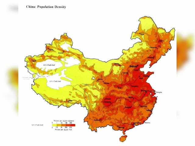Population Density Map Of China