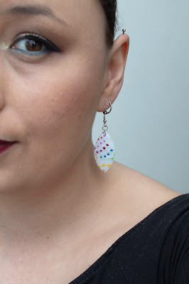 boucles d'oreilles pois multicolores collection couleurs unies polymère stenna bijoux