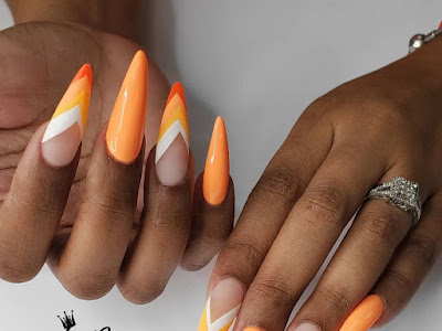 √ダウンロード cute orange nails with diamonds 315579