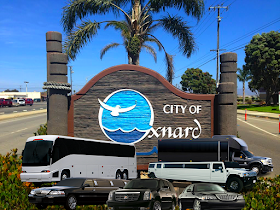 City of Oxnard sign with limo service