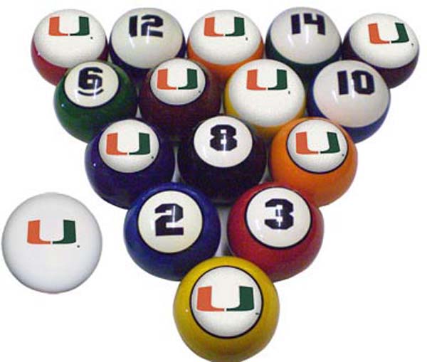 university of miami. University of Miami pool table