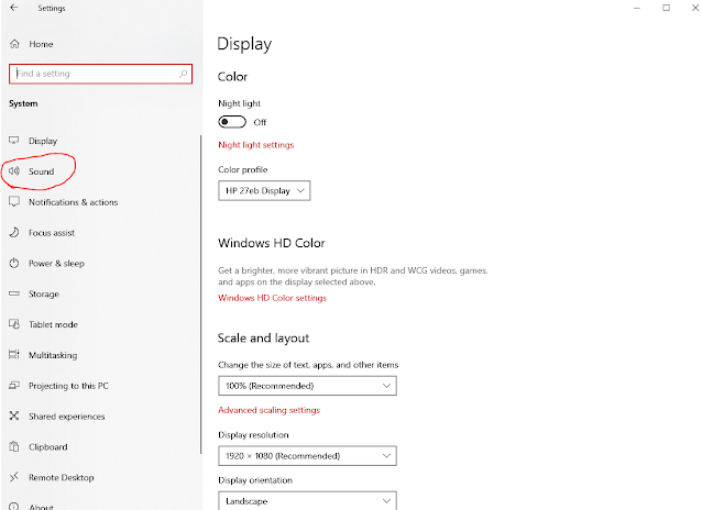 Windows 10 Display Settings