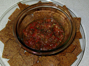 Fresh Salsa and Almond Crisps