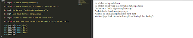 Belajar PHP Part 9 : Mengenal Tipe Data String dan Cara Penulisan String dalam PHP
