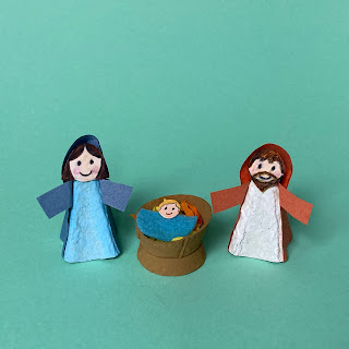 Egg carton Mary and Joseph