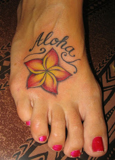 Hawaiian Flower Tattoo For Foot Tattoo