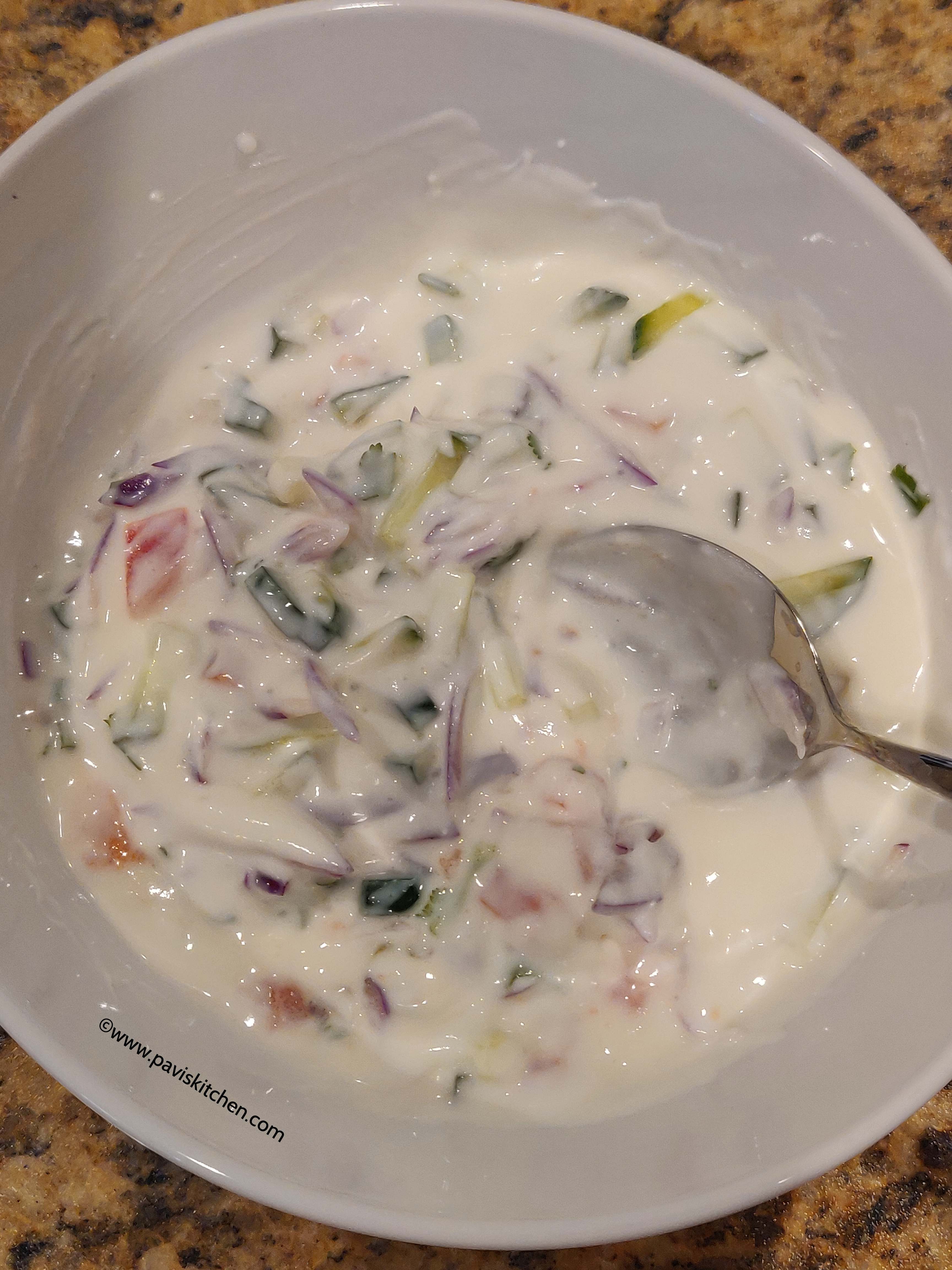 Kachumber raita recipe | Kachumber salad raita | Kachumber with yogurt