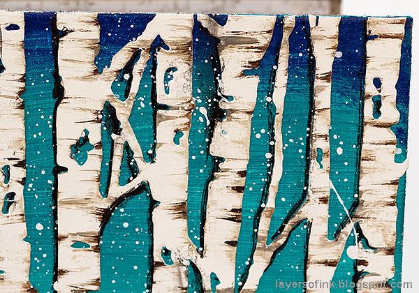 Layers of ink - Birch Forest December Daily Tutorial by Anna-Karin Evaldsson. Painted birch bark texture.