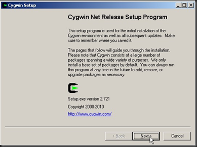 Cygwin Install and configuration