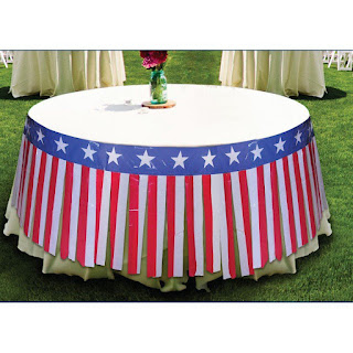 Patriotic 28' x14' Table Skirt